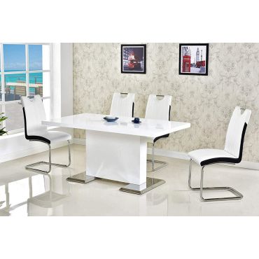 Vicente Modern Dining Table White Lacquer