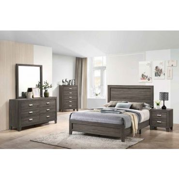 Vicky Rustic Grey Modern Bedroom Set