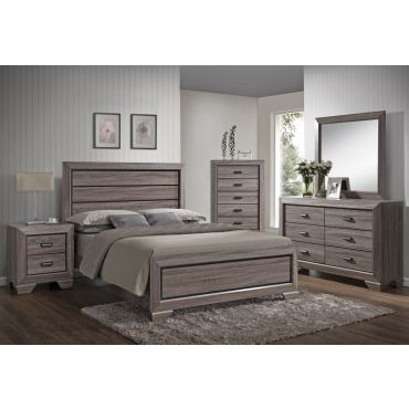 Vincent Rustic Grey Finish Bed Collection