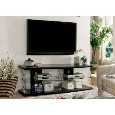 Viper Black Lacquer TV Stand With LED Lights