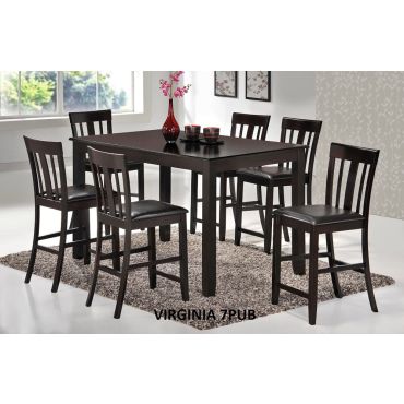 Virginia Espresso Finish Pub Table Set