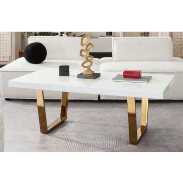 Visalia White Lacquer Coffee Table