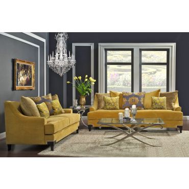 Viscotti Gold Fabric Classic Sofa