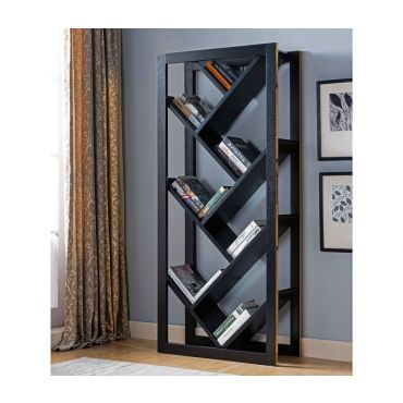 Volna Black Finish Bookcase