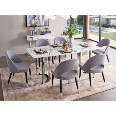 Vonnie Dining Table With Chrome Finish Base