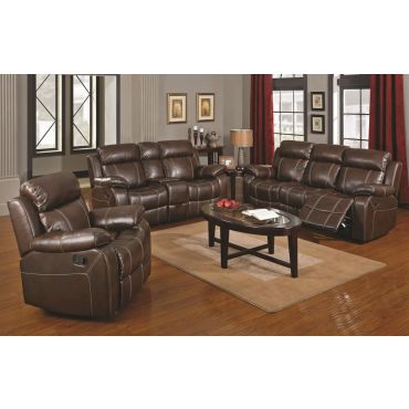 Walter Brown Leather Recliner Sofa