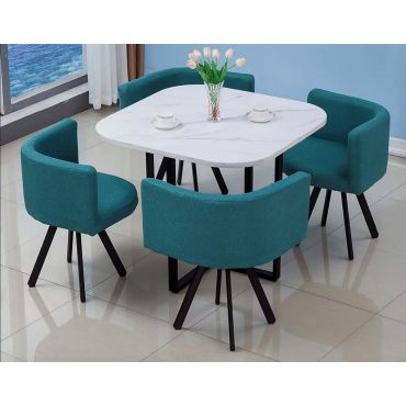 Watt Marble Top Modern Dining Table Set
