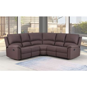 Waylon Recliner Sectional Brown Linen