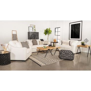 Wendell White Linen Casual Sofa Set