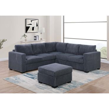 Wendy Dark Grey Sectional With Ottoman