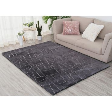 Wisteria Charcoal Rug With Silver Lines