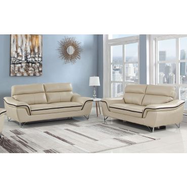 Wraith Beige Leather Sofa,Wraith Beige Leather Living Room Set