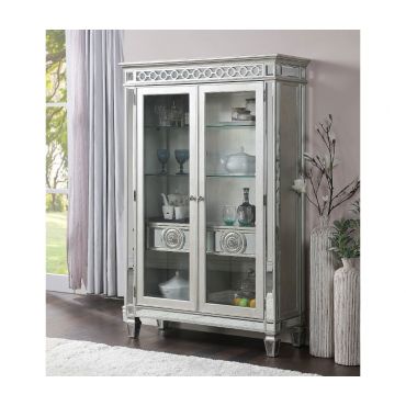 Wrentham Mirrored Curio Silver Finish