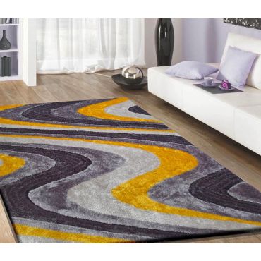 Yellow Living Shag Rug 112