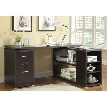 Yvette Cappuccino L-Shape Desk