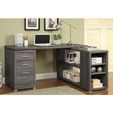 Yvette Rustic Grey Corner Desk