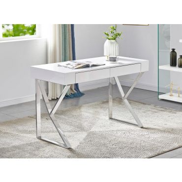 Zahir Glossy White Finish Desk