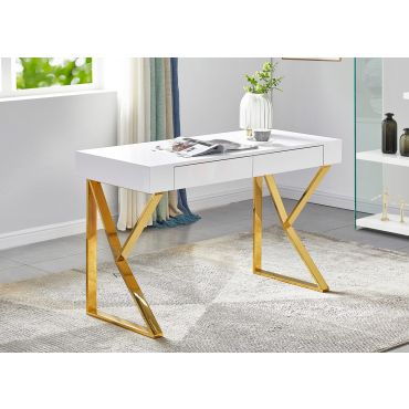 Zahir Desk With Gold Finish Legs