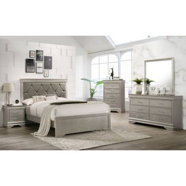 Zain Silver Finish Bedroom Collection