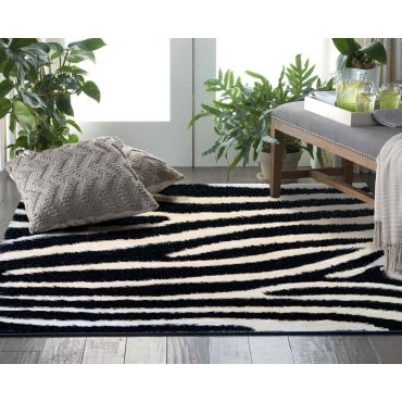 Zebra Shag Modern Area Rug