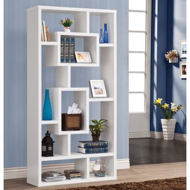Zela White Finish Modern Bookcase