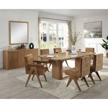 Zenith Oak Finish Dining Table Set