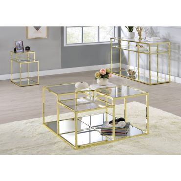 Zephyr Gold Finish Coffee Table