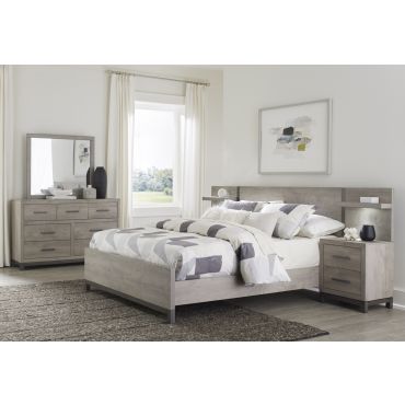 Zepur Rustic Grey Finish Bedroom Set