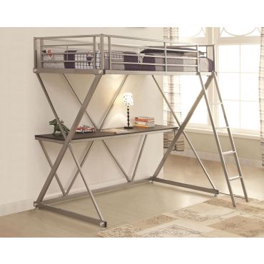 Zevon Twin Size Loft Bed Workstation