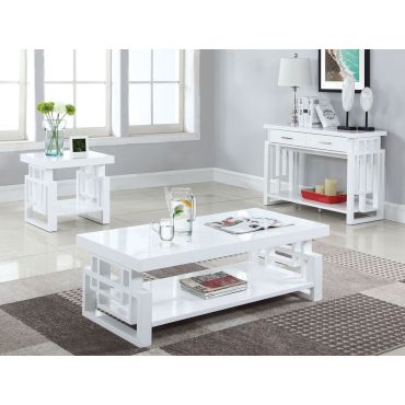 Zircon Modern Coffee Table White Finish