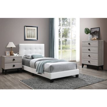 Zuma White Leather Youth Bed