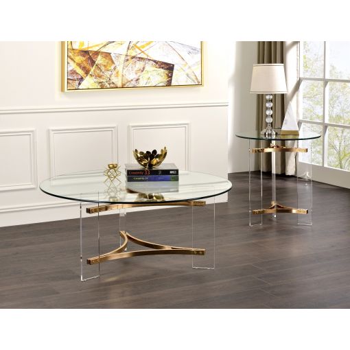 Alivia Round Glass Top Coffee Table