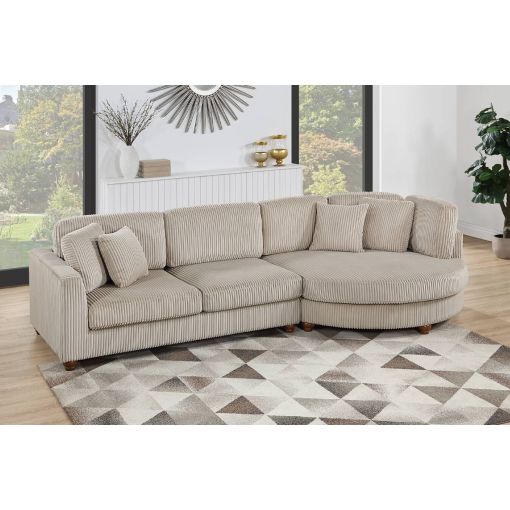 Alpine Camel Corduroy Large Sectional