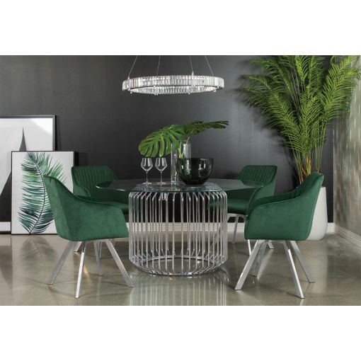 Americano Round Glass Top Dining Table Set