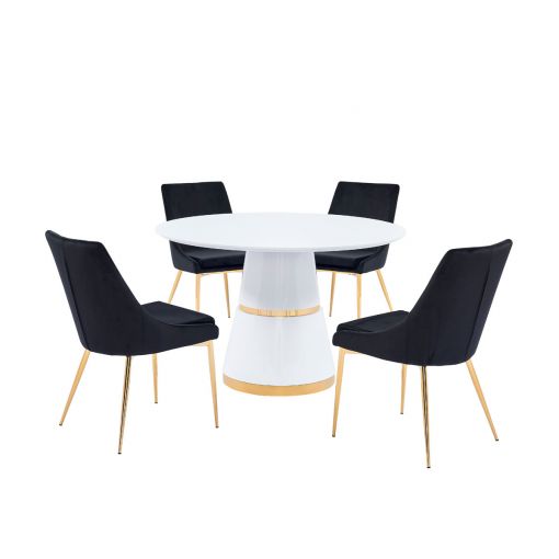 Andes Round White Lacquer Dining Table