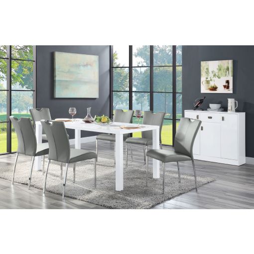 Atlanta White Lacquer Dining Table