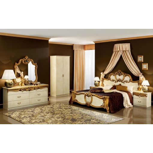 Barocco Ivory and Gold Bedroom Set