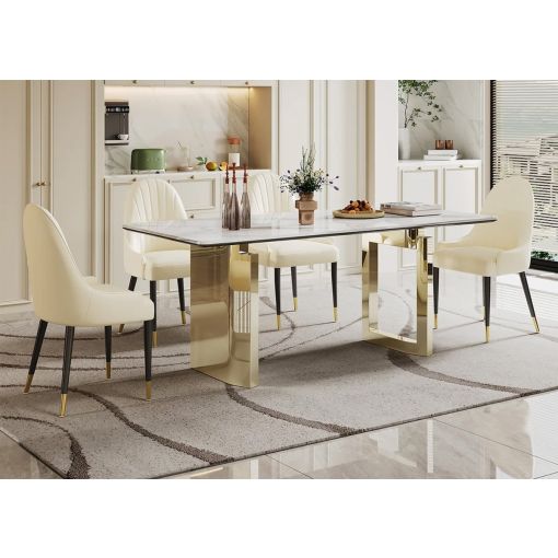 Brayden Faux Marble Dining Table Set
