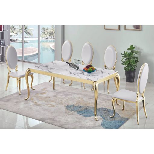 Calista Marble Top Dining Table