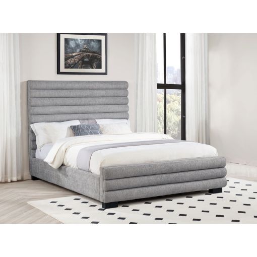 Cascade Grey Boucle Upholstered Bed