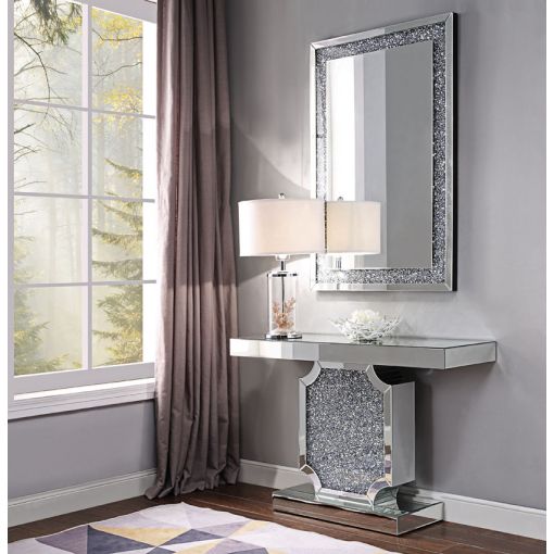 Cerys Crystal Accented Mirrored Console