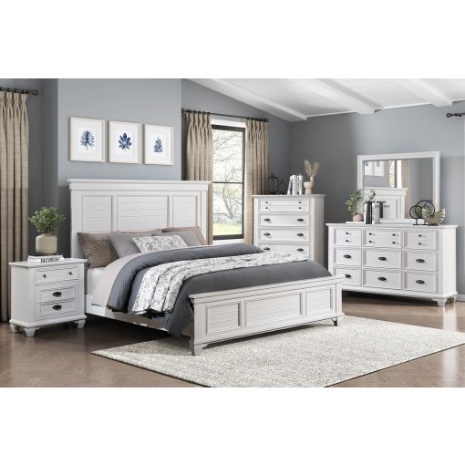 Charles White Finish Classic Bedroom Set