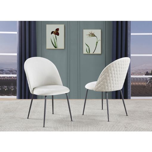 Cicero Cream Velvet Dining Chairs