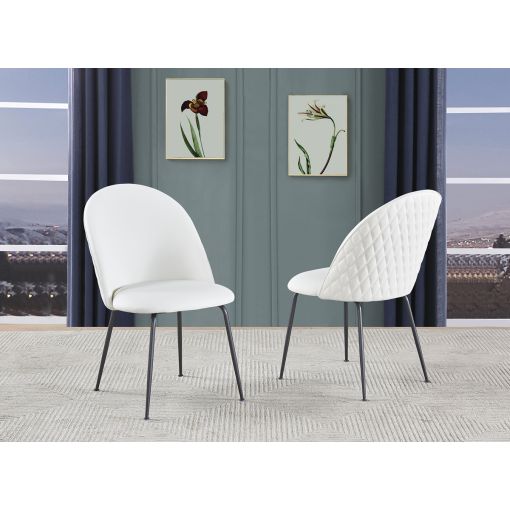 Cicero White Leatherette Dining Chairs