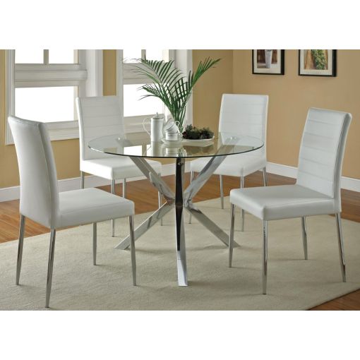 Clio Modern Round Glass Kitchen Table Set