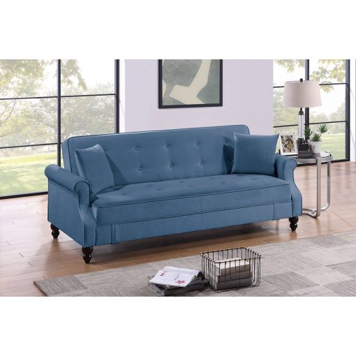 Conall Blue Sofa Bed With Storage