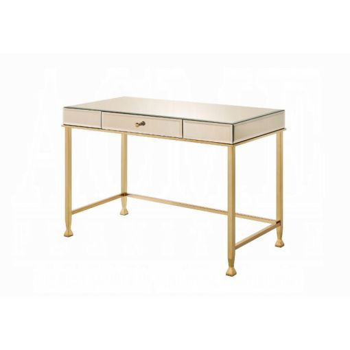 Conway Mirrored Writing Desk Champagne