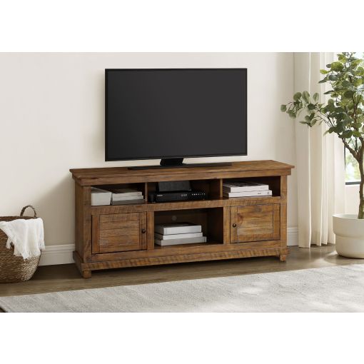 Corry 70-inch TV Stand Distressed Brown Finish