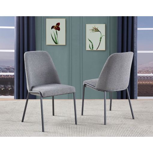 Cortez Grey Boucle Dining Chairs