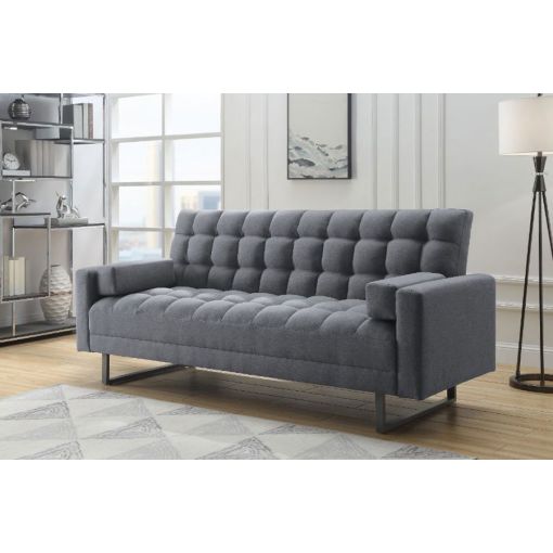 Crossover Grey Linen Sofa Bed Futon